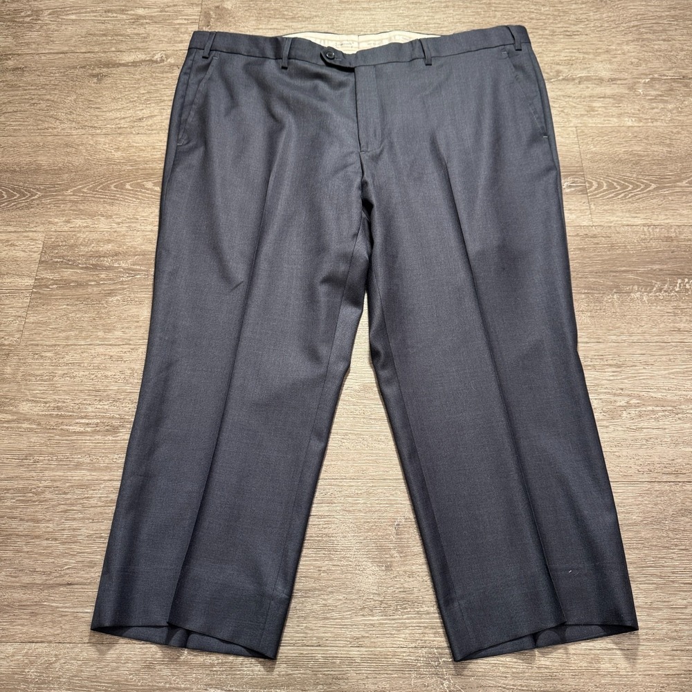Santorelli Dress Pants Mens 44 Blue Loro Piana Wool Italy Straight Slacks 44x25